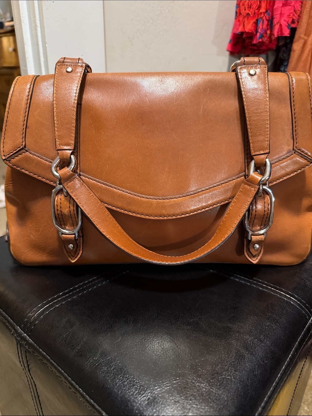 COLE HAAN Structured Shoulder Satchel